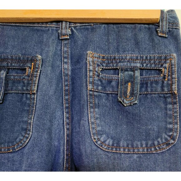 Womens Dark Wash 1970's Bell Bottom Jeans Vintage Size 30 - Picture 3 of 6